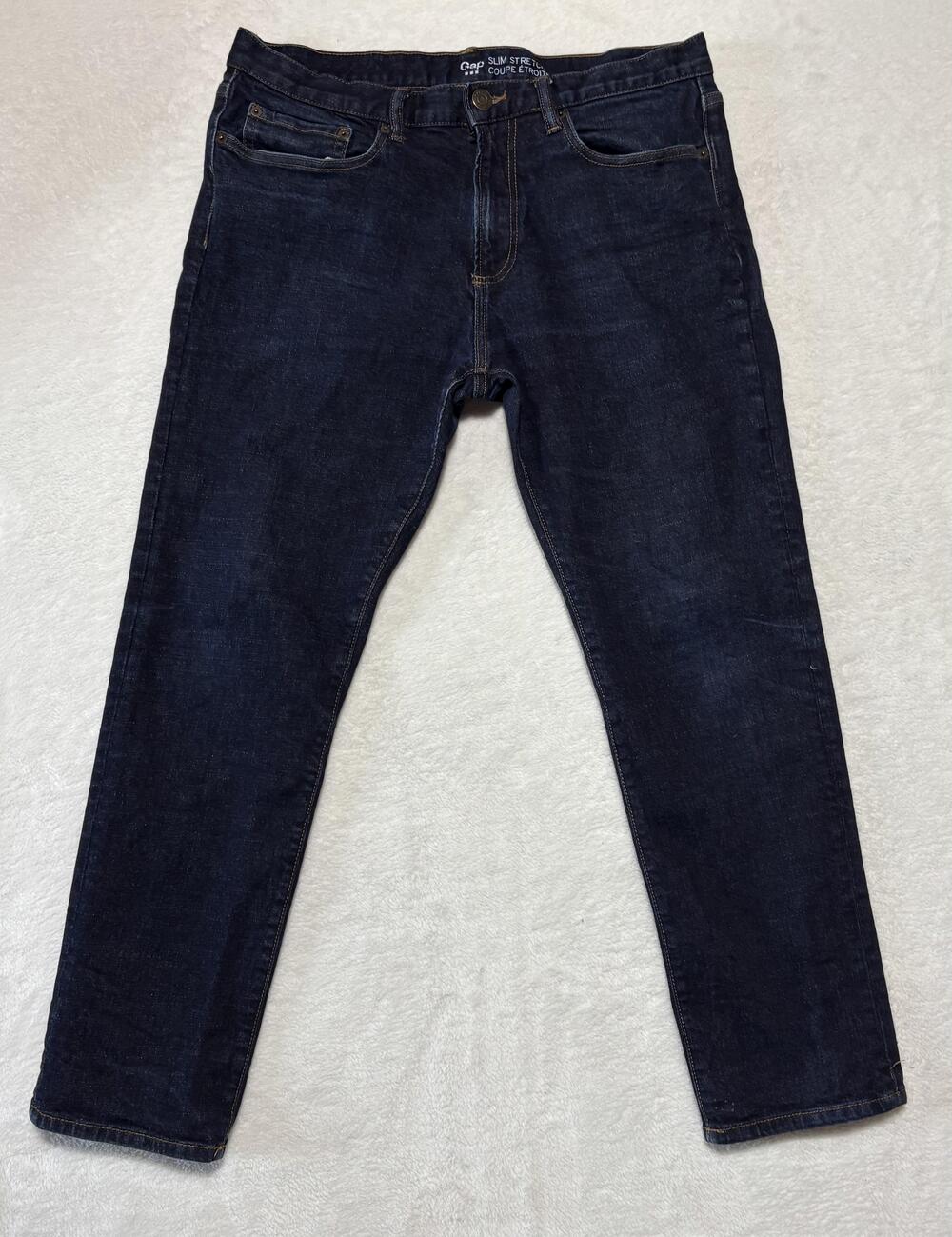 Gap Jeans Mens 34x30 Dark Blue Slim Stretch Denim Classic Fit Casual Pants